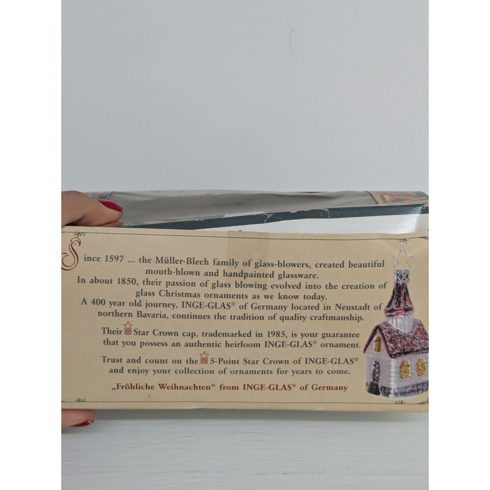 Inge Glas Glass Mouth Blown German Ornaments Baby First Christmas Set Of 3 New - Picture 16 of 16